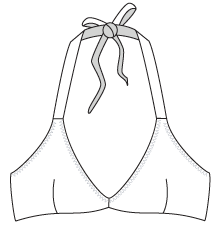 Halterneck bikini - technical drawing